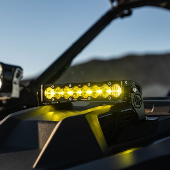 Baja Designs S8 10in Amber Hood Light Bar Kit For Polaris Pro-R - Image 2