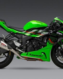 Yoshimura AT2 Slip-On Exhaust Stainless For 19-25 Kawasaki ZX6R Ninja