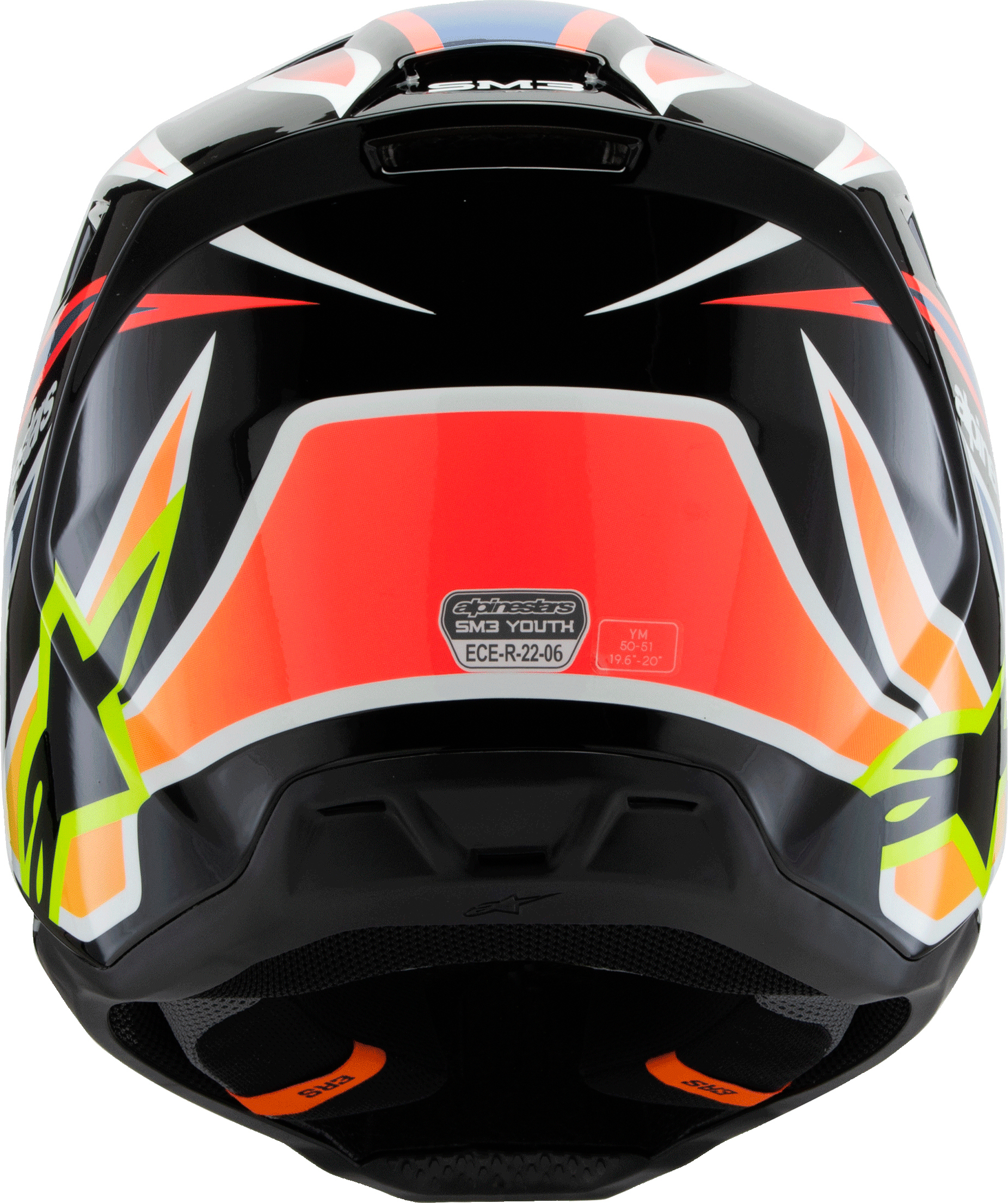 Alpinestars SM3 Youth Wurx Helmet Large Black/Yellow/Red/Blue - Image 5