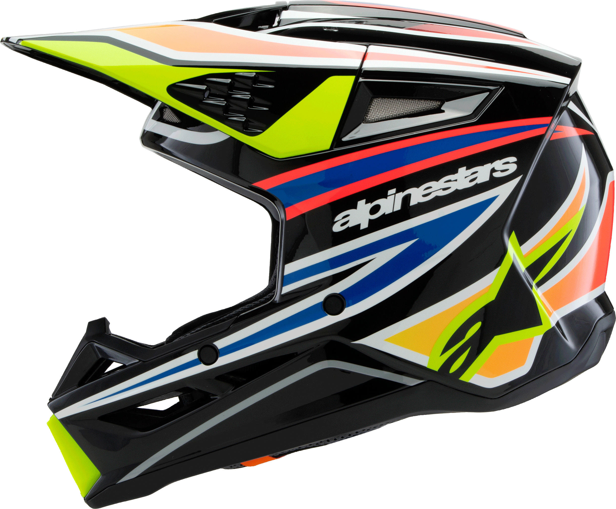 Alpinestars SM3 Youth Wurx Helmet Large Black/Yellow/Red/Blue - Image 6