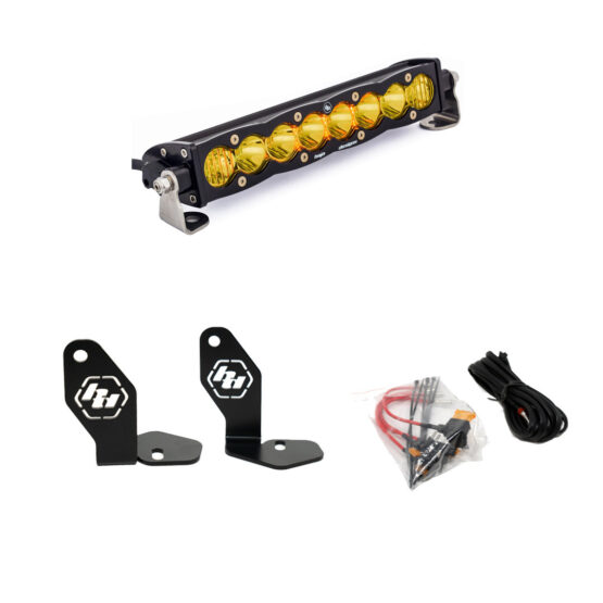 Baja Designs S8 10in Amber Hood Light Bar Kit For Polaris Pro-R