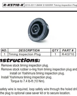 Black Timing Inspection Plug