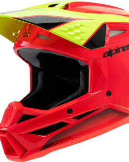 Alpinestars SM3 Youth Fray Helmet Red/Yellow Fluo YS