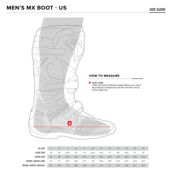 Tech 3S Boots Black/White/Red Size 2 - Image 2
