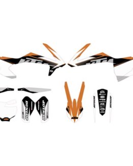 D'Cor Raceline Graphics Kit Complete White Fits 16-18 KTM 125-500
