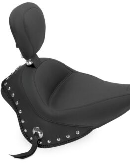Wide Concho Skirt Studded Solo Seat w/Backrest